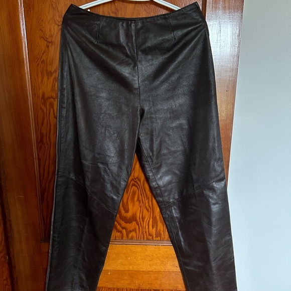 Espresso Danier Genuine Leather Pants - Picture 1 of 3